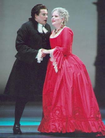 Manon 3 : Marcelo Avarez avec Renée Fleming dans Manon Lescaut à l'Opéra de Paris Bastille. © Eric Mahoudeau