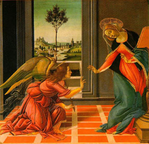 Sandro Botticelli : l'Annonciation © Gallerie des Offices, Florence