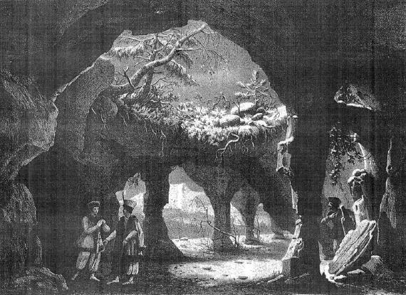 Beniowsky ou les Exilés de Kamtchatka, décor de l'acte I. Gravure de Lith de Engelmann d'après Julien-Michel Gué (1824). Bibliothèque nationale de France, Musée de l'Opéra.